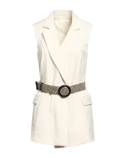 Liu •jo Woman Blazer Beige Size 8 Viscose, Polyester In Neutral