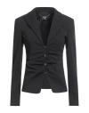 Liu •jo Woman Blazer Black Size 10 Polyester, Elastane In Multi
