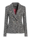 Liu •jo Woman Blazer Black Size 12 Polyester, Cotton, Elastane In Black