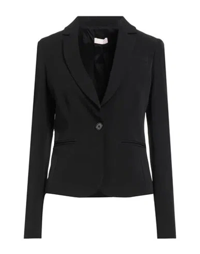 LIU •JO LIU •JO WOMAN BLAZER BLACK SIZE 4 POLYESTER, ELASTANE