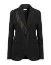 Liu •jo Woman Blazer Black Size 6 Polyester, Elastane In Multi