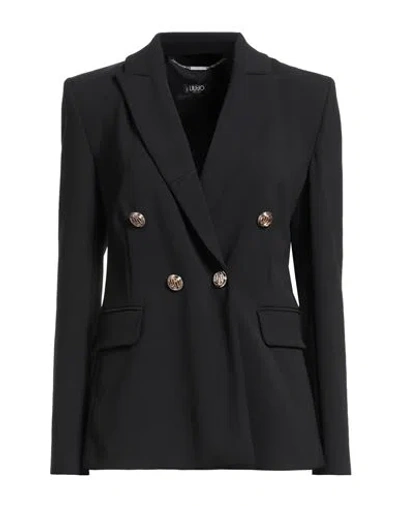 LIU •JO LIU •JO WOMAN BLAZER BLACK SIZE 8 POLYESTER, ELASTANE
