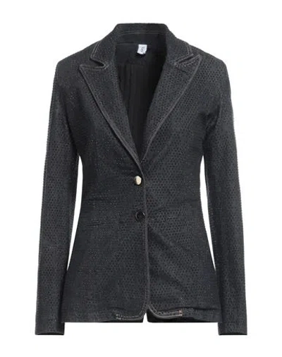 Liu •jo Woman Blazer Blue Size 12 Cotton, Polyester, Elastane In Multi