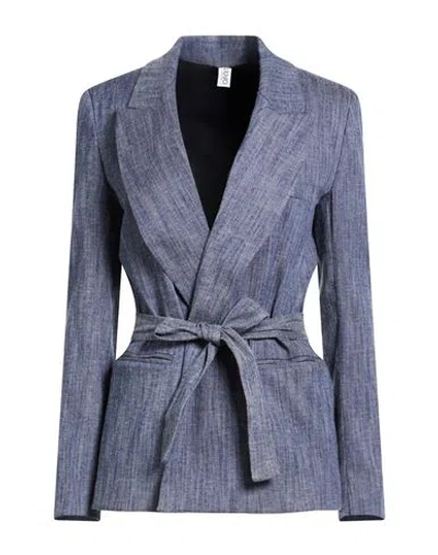 Liu •jo Woman Blazer Blue Size 6 Polyester, Cotton, Elastane