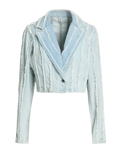 Liu •jo Woman Blazer Blue Size 8 Cotton