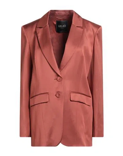 Liu •jo Woman Blazer Brick Size 6 Viscose In Red