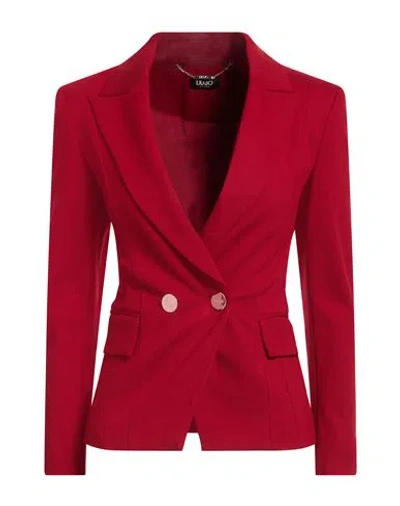 Liu •jo Woman Blazer Burgundy Size 2 Viscose, Polyamide, Elastane In Red