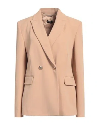 LIU •JO LIU •JO WOMAN BLAZER CAMEL SIZE 12 POLYESTER, ELASTANE