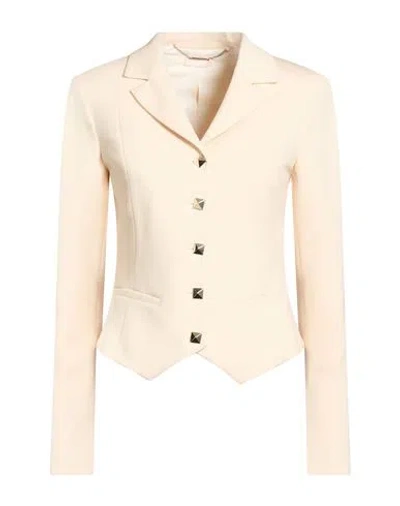 Liu •jo Woman Blazer Cream Size 2 Polyester, Elastane In Animal Print