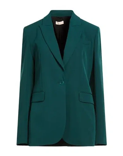 Liu •jo Woman Blazer Dark Green Size 10 Polyester, Elastane