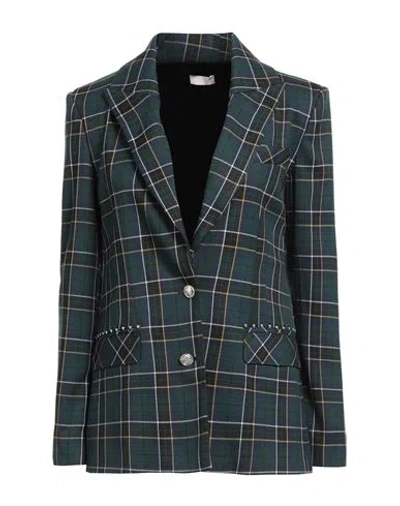 Liu •jo Woman Blazer Dark Green Size 10 Polyester, Viscose, Elastane