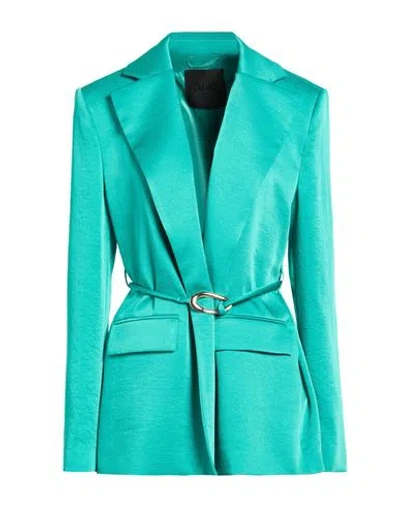 Liu •jo Woman Blazer Emerald Green Size 8 Polyester In Blue