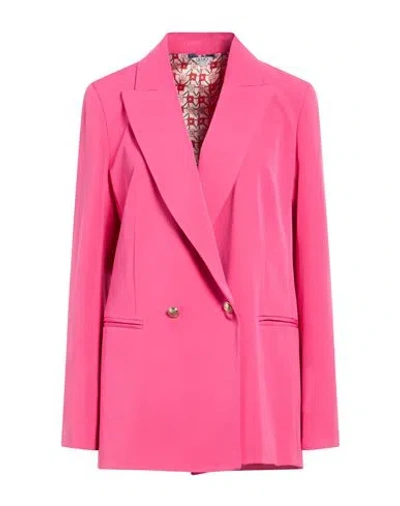 Liu •jo Woman Blazer Fuchsia Size 6 Polyester, Elastane In Multi