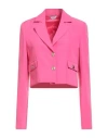Liu •jo Woman Blazer Fuchsia Size 8 Polyester, Elastane In Pink