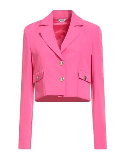 Liu •jo Woman Blazer Fuchsia Size 8 Polyester, Elastane In Pink