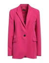 Liu •jo Woman Blazer Fuchsia Size 2 Polyester, Elastane In Pink