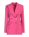 Liu •jo Woman Blazer Fuchsia Size 8 Viscose, Polyester, Elastane In Pink