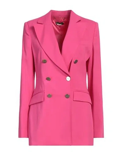 Liu •jo Woman Blazer Fuchsia Size 8 Viscose, Polyester, Elastane In Pink