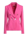 Liu •jo Woman Blazer Fuchsia Size 8 Viscose, Polyester, Elastane In Pink