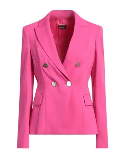 Liu •jo Woman Blazer Fuchsia Size 8 Viscose, Polyester, Elastane In Pink