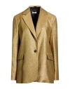 Liu •jo Woman Blazer Gold Size 10 Viscose, Polyester, Polyamide, Elastane