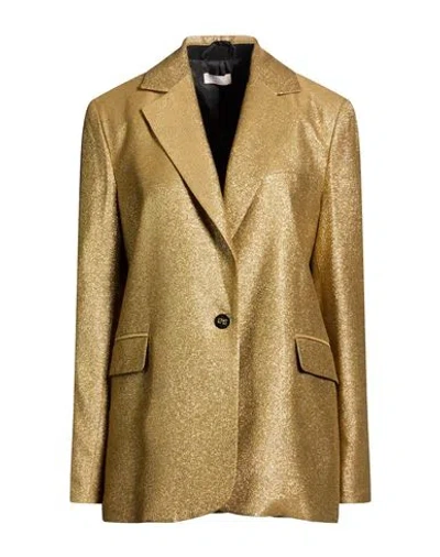 Liu •jo Woman Blazer Gold Size 10 Viscose, Polyester, Polyamide, Elastane