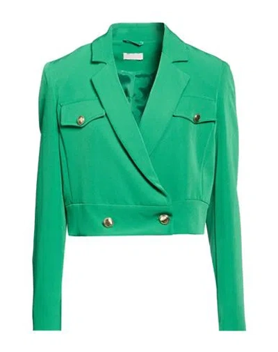 Liu •jo Woman Blazer Green Size 10 Polyester, Elastane