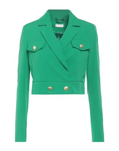 Liu •jo Woman Blazer Green Size 8 Polyester, Elastane