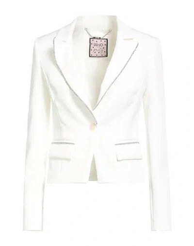 Liu •jo Woman Blazer Ivory Size 4 Polyester, Elastane In White