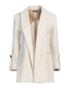 Liu •jo Woman Blazer Ivory Size 8 Linen, Cotton, Viscose In White