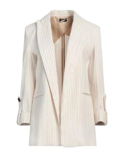 Liu •jo Woman Blazer Ivory Size 8 Linen, Cotton, Viscose In White