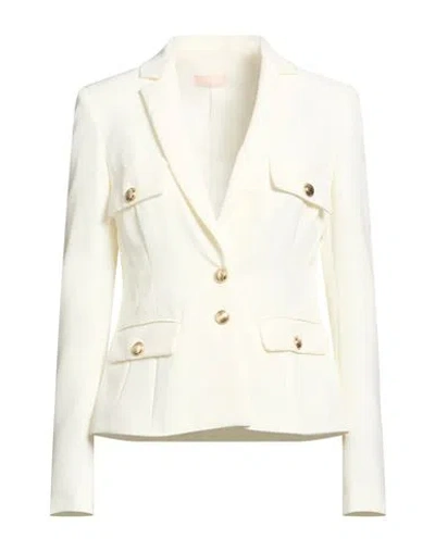 Liu •jo Woman Blazer Ivory Size 6 Polyester, Elastane In Neutral