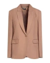 Liu •jo Woman Blazer Light Brown Size 10 Viscose, Linen In Sand