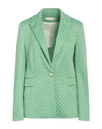 Liu •jo Woman Blazer Light Green Size 8 Polyester, Polyamide, Elastane