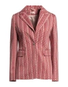 Liu •jo Woman Blazer Light Pink Size 10 Polyester, Polyamide, Elastane In Pink