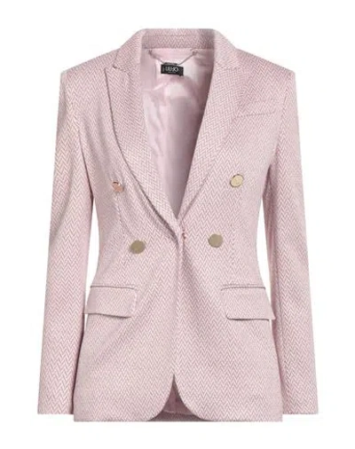 Liu •jo Woman Blazer Light Pink Size 6 Viscose, Polyamide, Metallic Polyester, Elastane