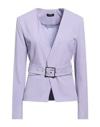 Liu •jo Woman Blazer Lilac Size 6 Polyester, Elastane In Purple
