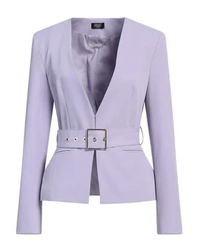 Liu •jo Woman Blazer Lilac Size 8 Polyester, Elastane In Purple