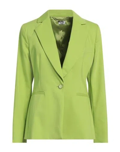 Liu •jo Woman Blazer Lime Green Size 10 Cotton, Polyester, Elastane