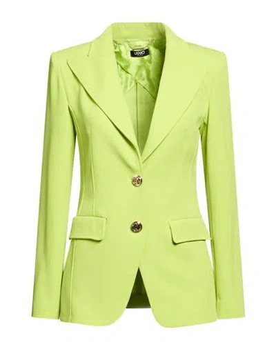 Liu •jo Woman Blazer Lime Green Size 6 Polyester, Elastane In Metallic