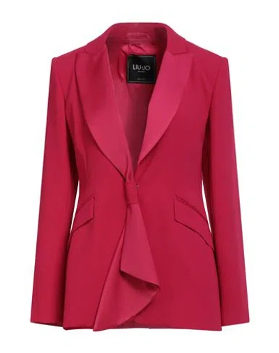 Liu •jo Woman Blazer Magenta Size 6 Polyester In Purple