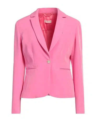 Liu •jo Woman Blazer Magenta Size 8 Polyester, Elastane In Pink