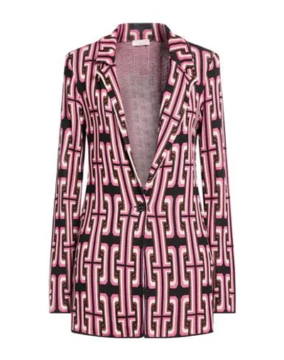 Liu •jo Woman Blazer Magenta Size S Viscose, Polyamide, Metallic Polyester In Purple