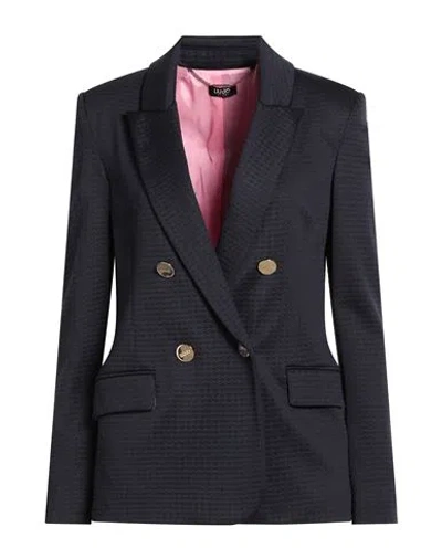 Liu •jo Woman Blazer Midnight Blue Size 6 Polyamide, Elastane