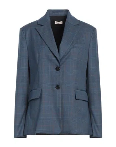 Liu •jo Woman Blazer Navy Blue Size 6 Merino Wool, Viscose, Polyamide, Cashmere