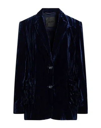 Liu •jo Woman Blazer Navy Size 6 Polyester In Blue