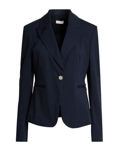 Liu •jo Woman Blazer Navy Size 8 Cotton, Polyamide, Elastane