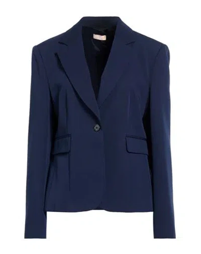 Liu •jo Woman Blazer Navy Size 8 Polyester, Viscose, Elastane