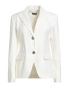 Liu •jo Woman Blazer Off White Size 10 Cotton, Polyamide, Elastane