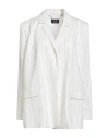 Liu •jo Woman Blazer Off White Size 6 Viscose, Polyamide, Linen In White
